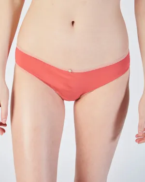 Flora stretch silk bikini brief in camelia
