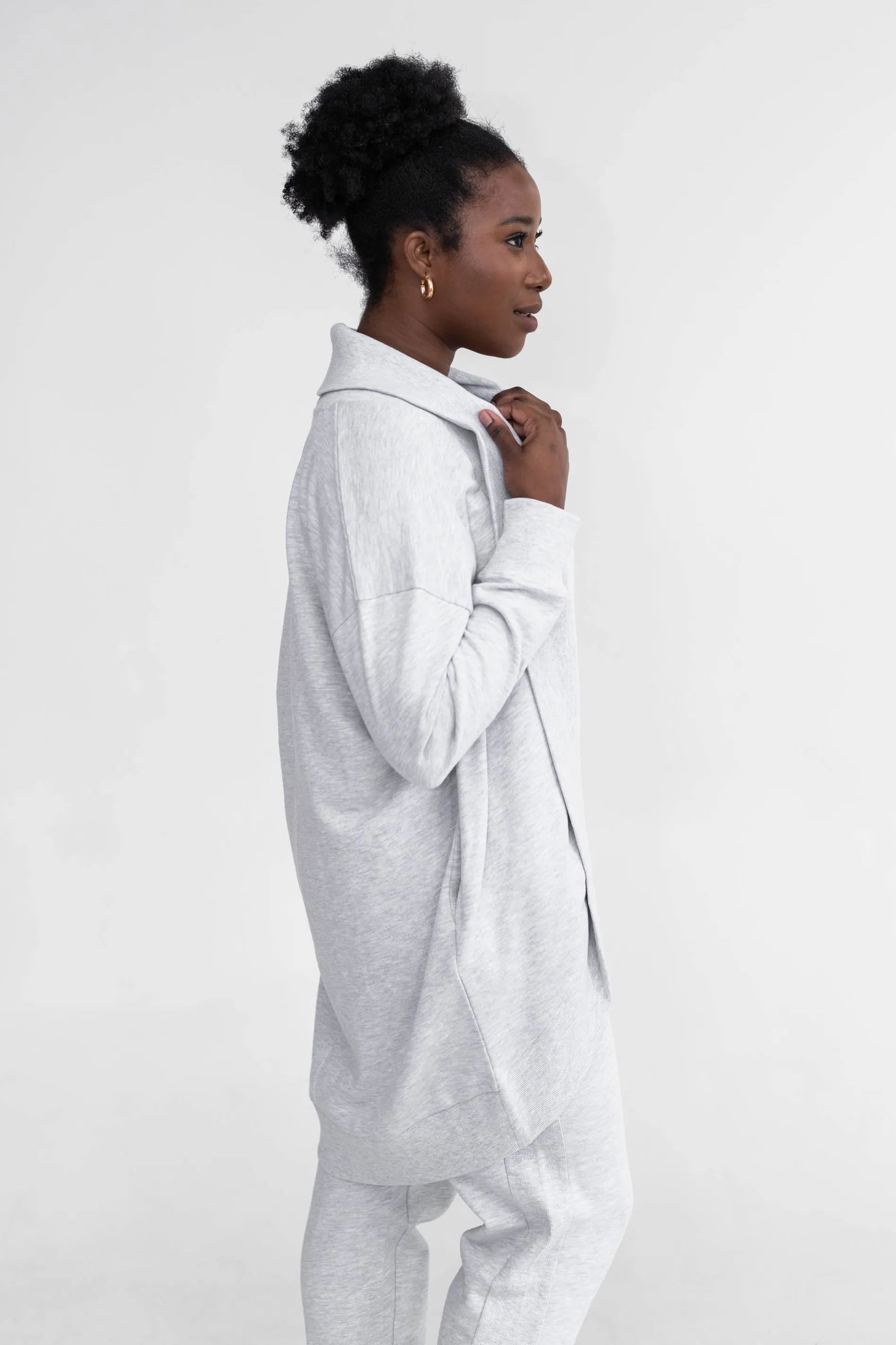 Florence Easy House Cardigan | Pebble Grey