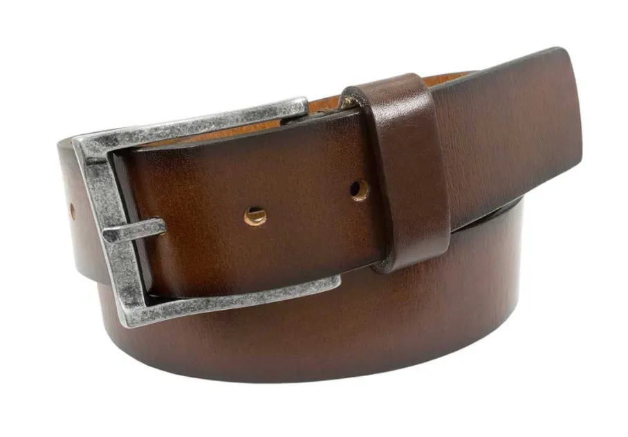 Florsheim Mens Leather Belt - Western Style Dark Brown Leather Belt (FL5002-208)