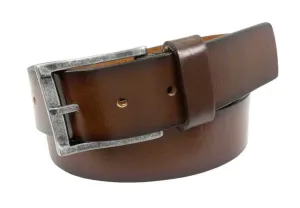 Florsheim Mens Leather Belt - Western Style Dark Brown Leather Belt (FL5002-208)