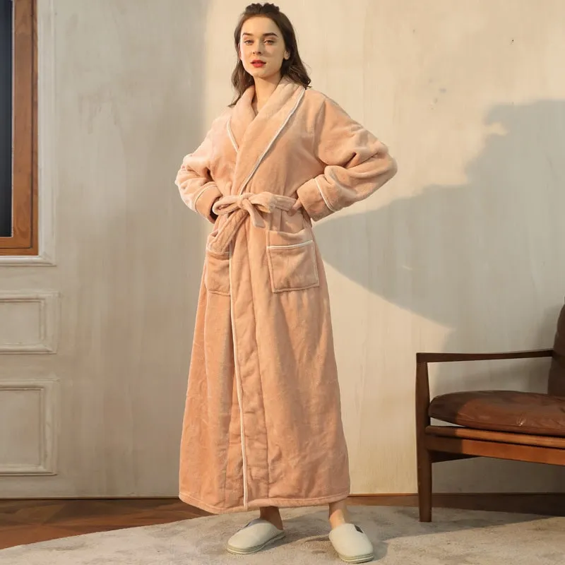 Fluffy Flannel Robe for Women and Men