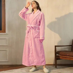 Fluffy Flannel Robe for Women and Men