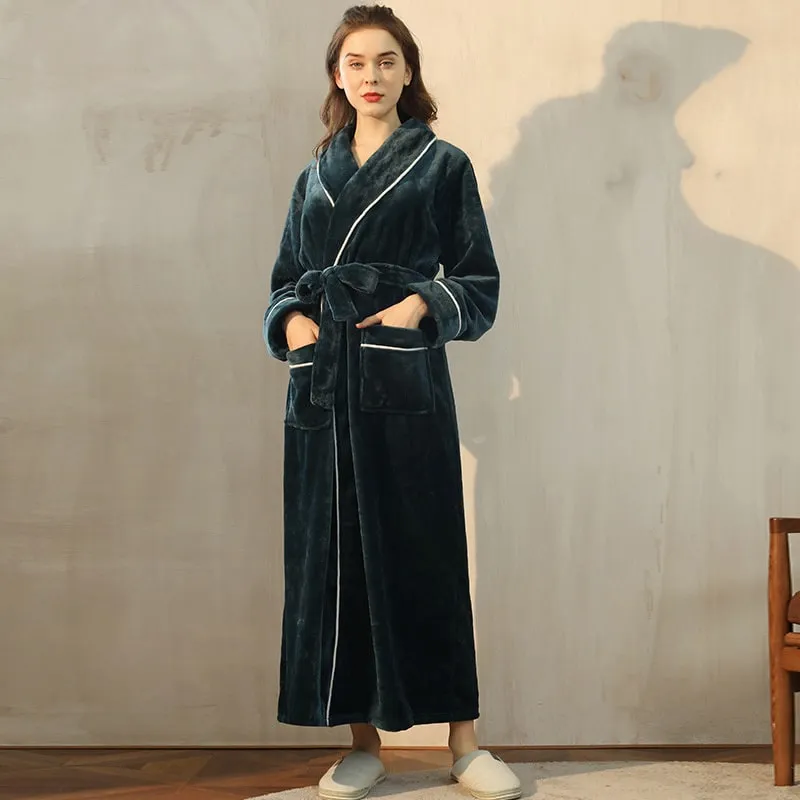 Fluffy Flannel Robe for Women and Men