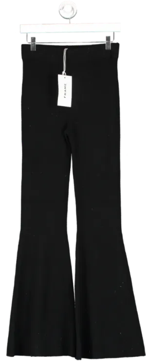 FRAME Black Ribbed Cashmere Flare UK XS