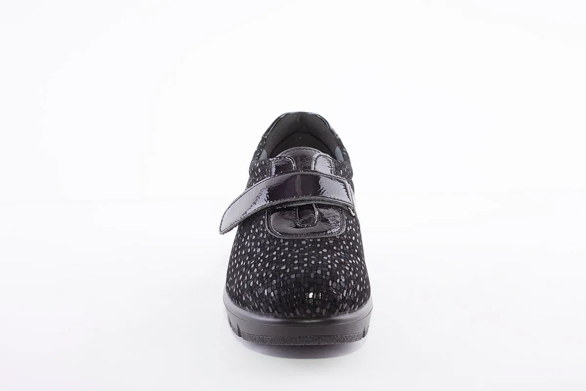 G COMFORT - 799-3SF VELCRO WEDGE SHOE - BLACK