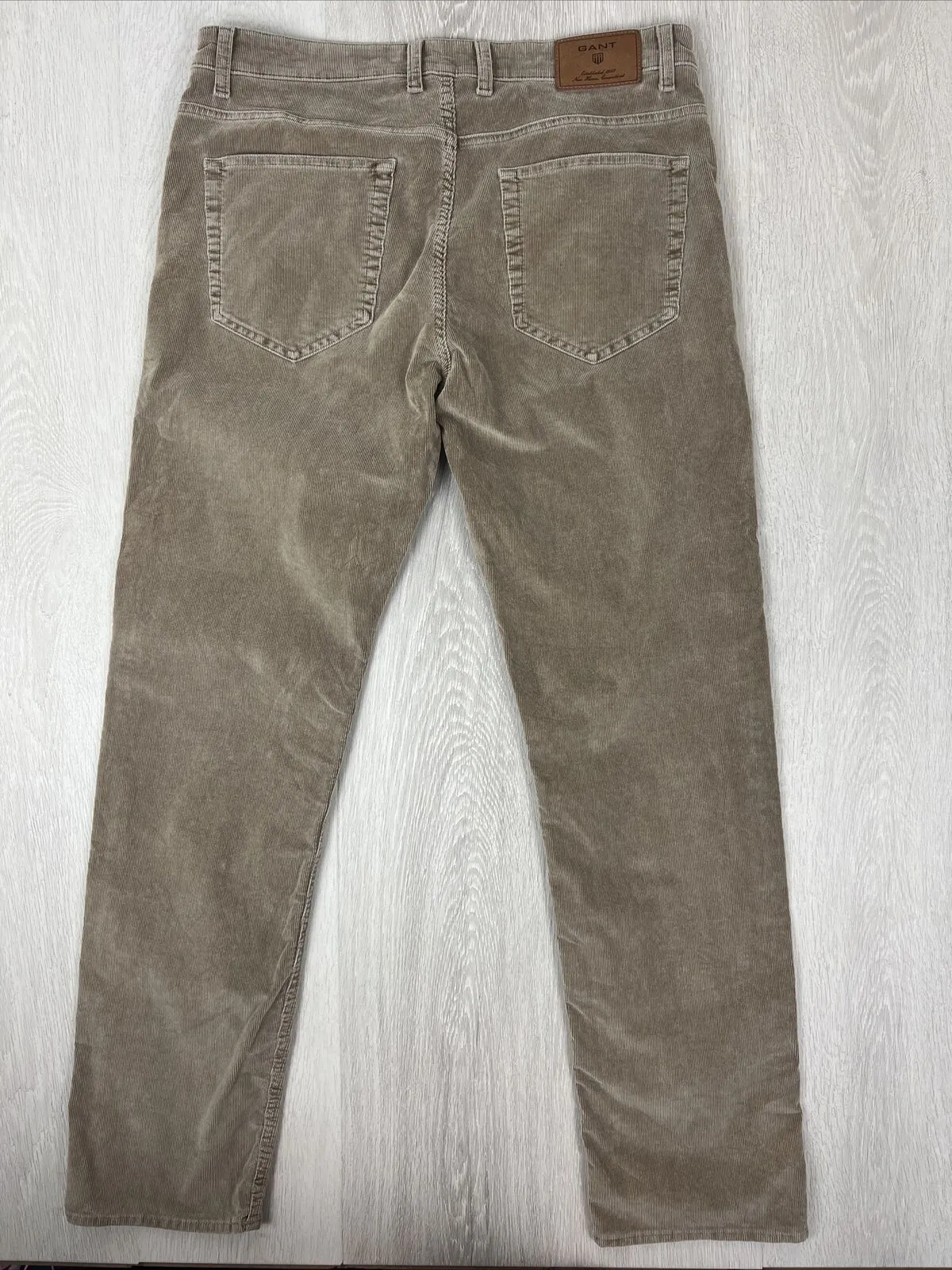 Gant Mens Corduroy Straight Regular Fit Trousers Pants Size 36 / 34 'TYLER'