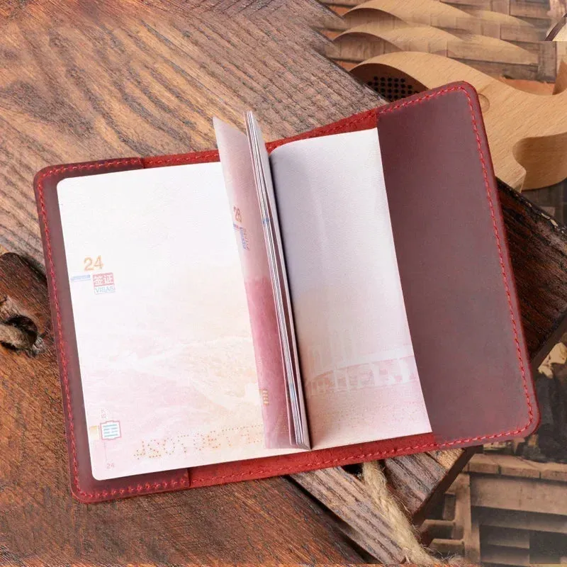 Genuine Leather Portuguese Passport Holder - Unisex Travel Wallet