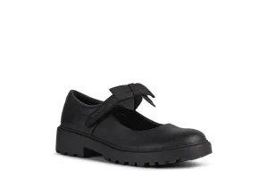 Geox School Shoes | Casey Bow Mary-Jane | Black Leather