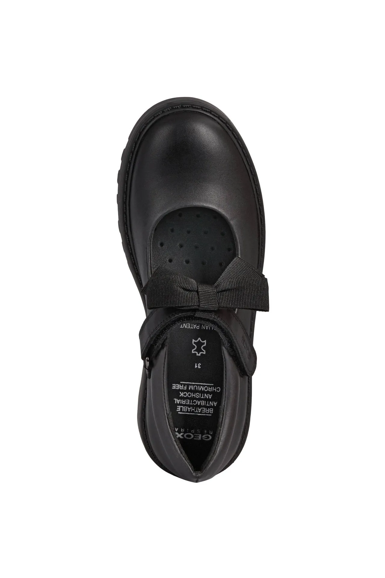 Geox School Shoes | Casey Bow Mary-Jane | Black Leather