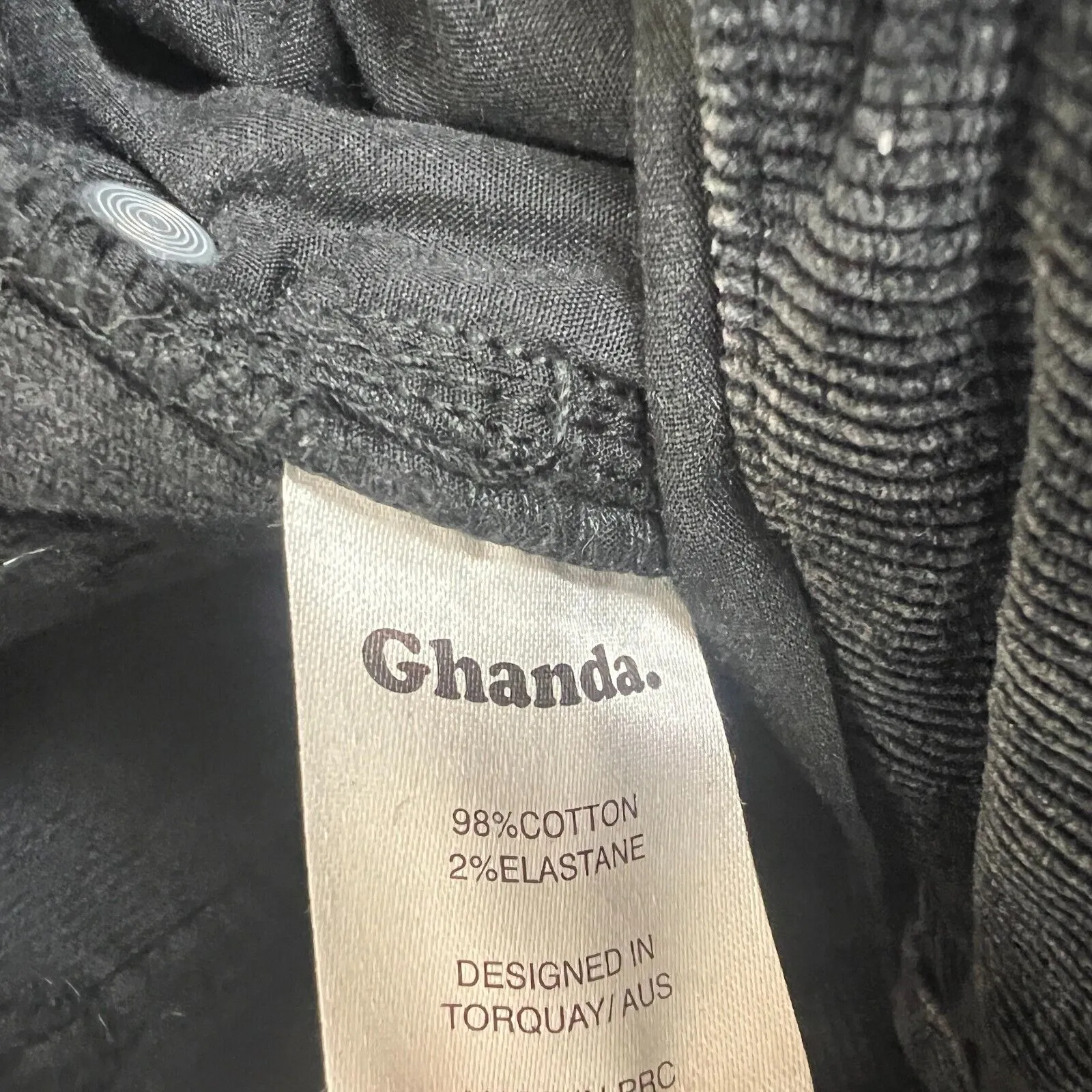 Ghanda Womens Black Retro Corduroy Flared Jeans Size 8 (Use Measurements)