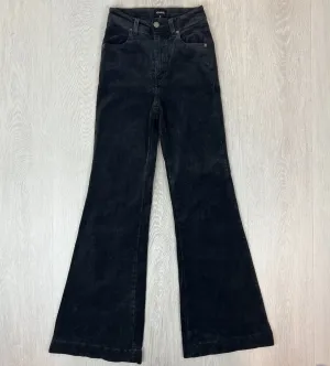 Ghanda Womens Black Retro Corduroy Flared Jeans Size 8 (Use Measurements)