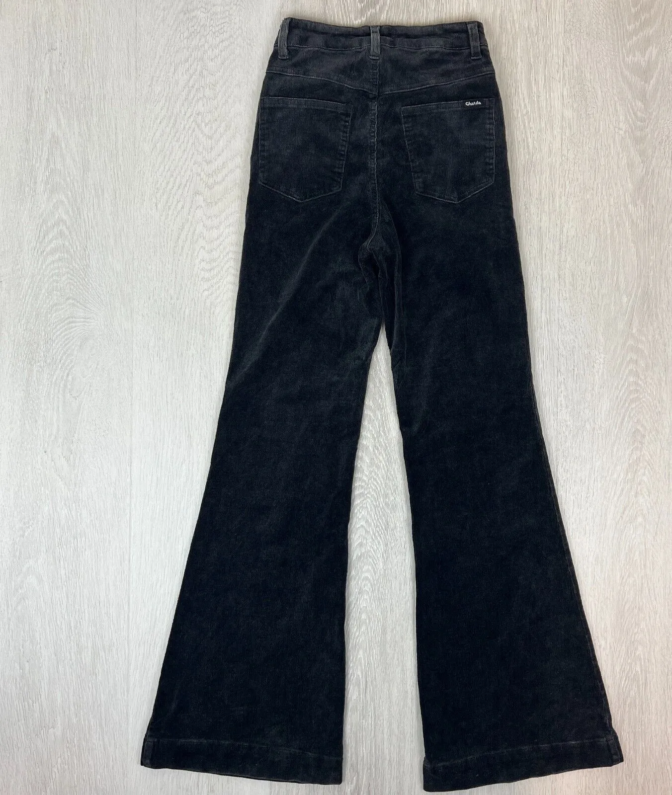 Ghanda Womens Black Retro Corduroy Flared Jeans Size 8 (Use Measurements)