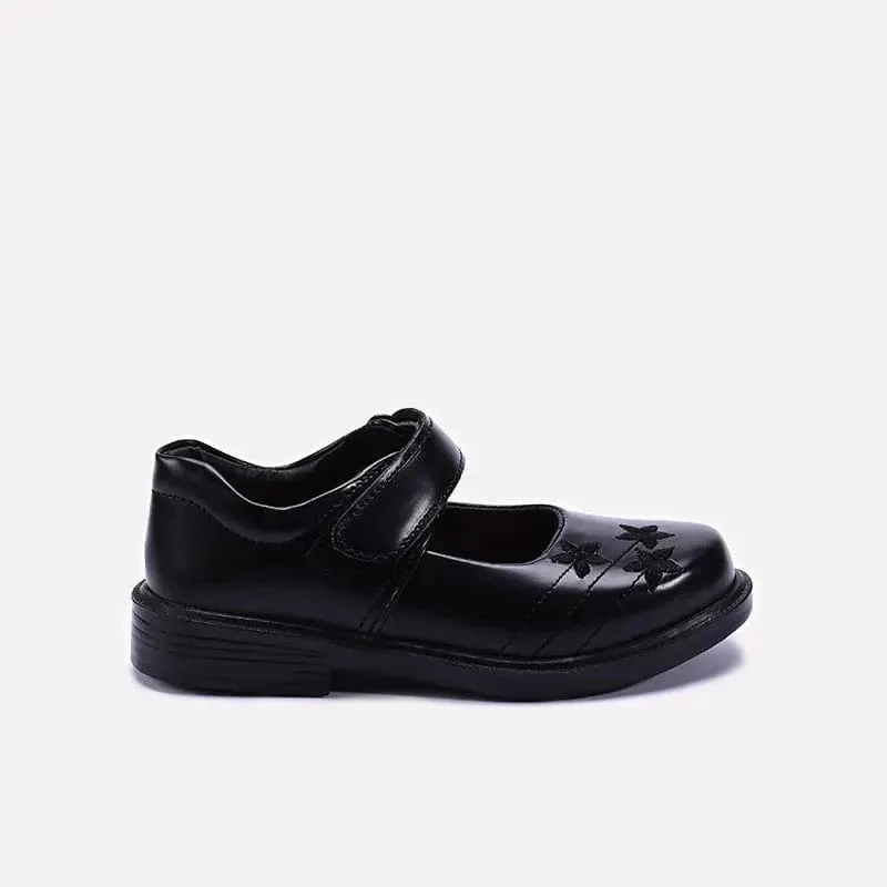Girls Black School Shoes 0710497