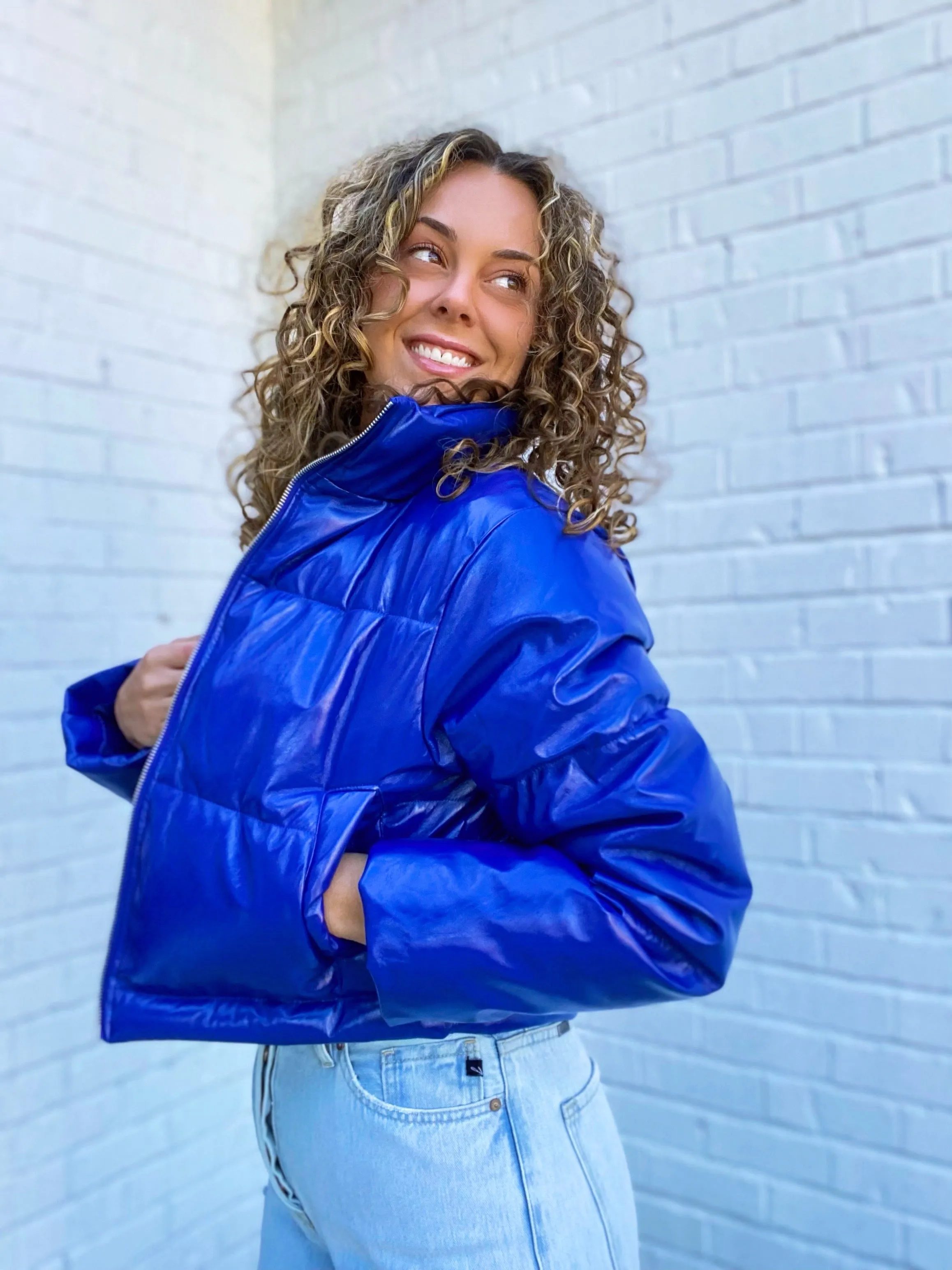 Go Cats Faux Leather Puffer