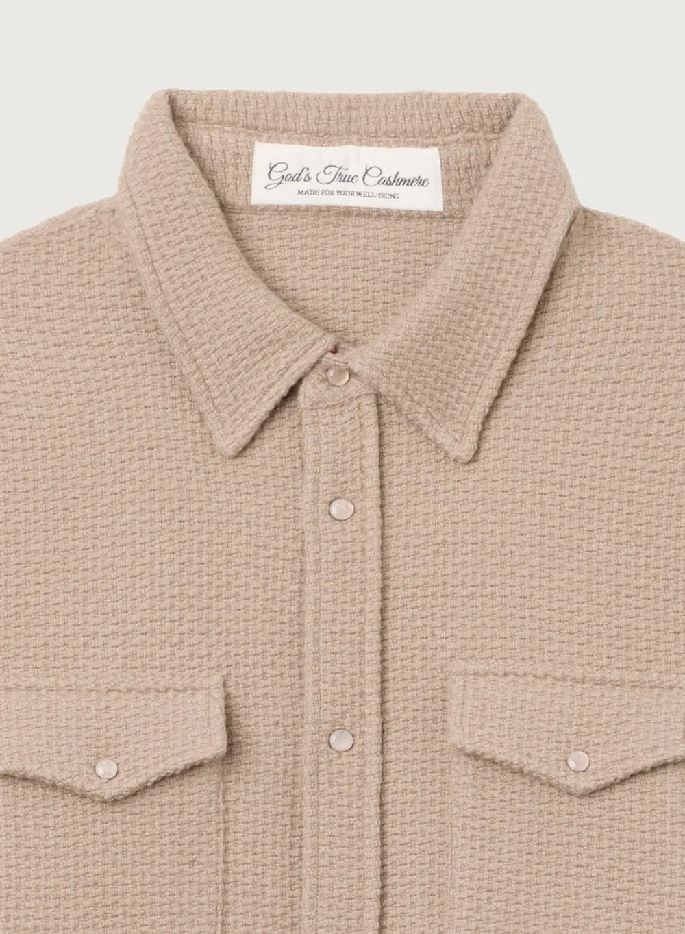 GOD'S TRUE CASHMERE | Smoke waffle Cashmere shirt