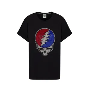 Grateful Dead Rhinestone Stealie Relaxed T-Shirt - Black
