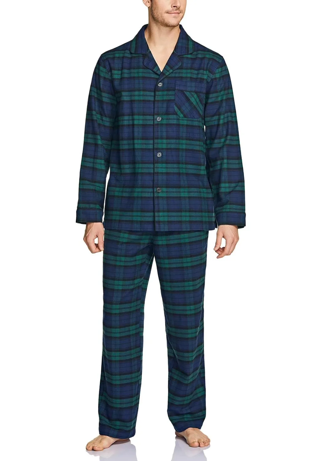 Green Checkered Nightsuit 100% Cotton