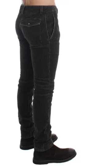 Green Corduroy Slim Fit Pants Jeans