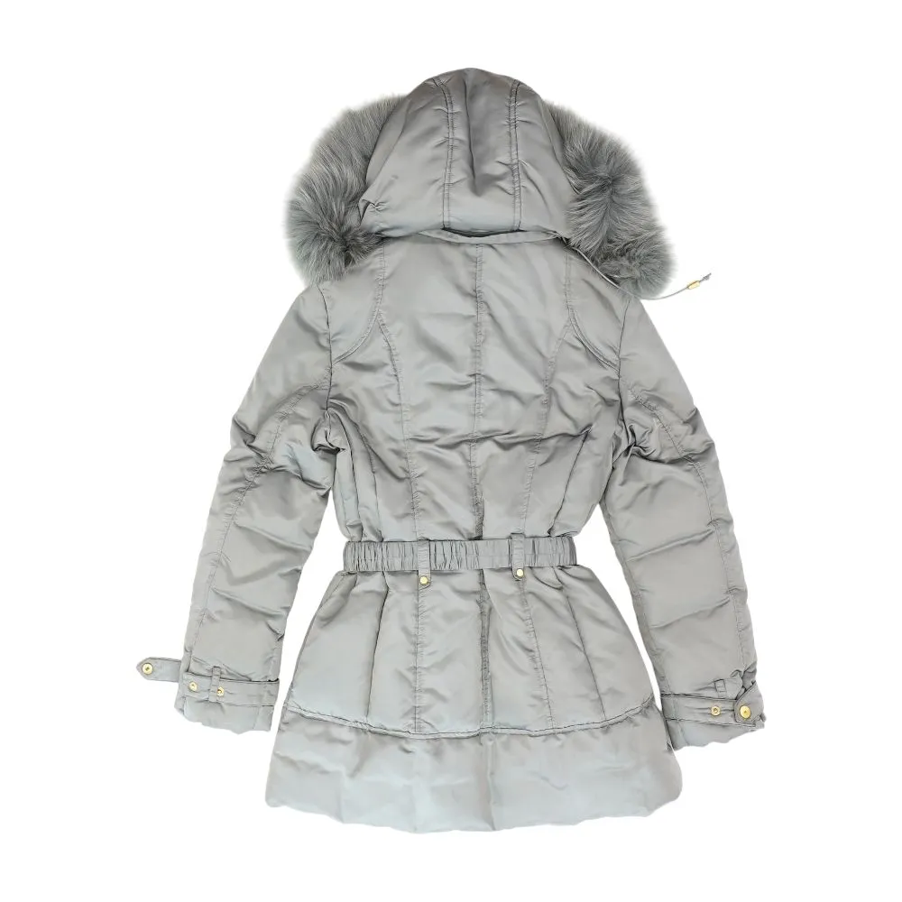 Green Solid Puffer Jacket