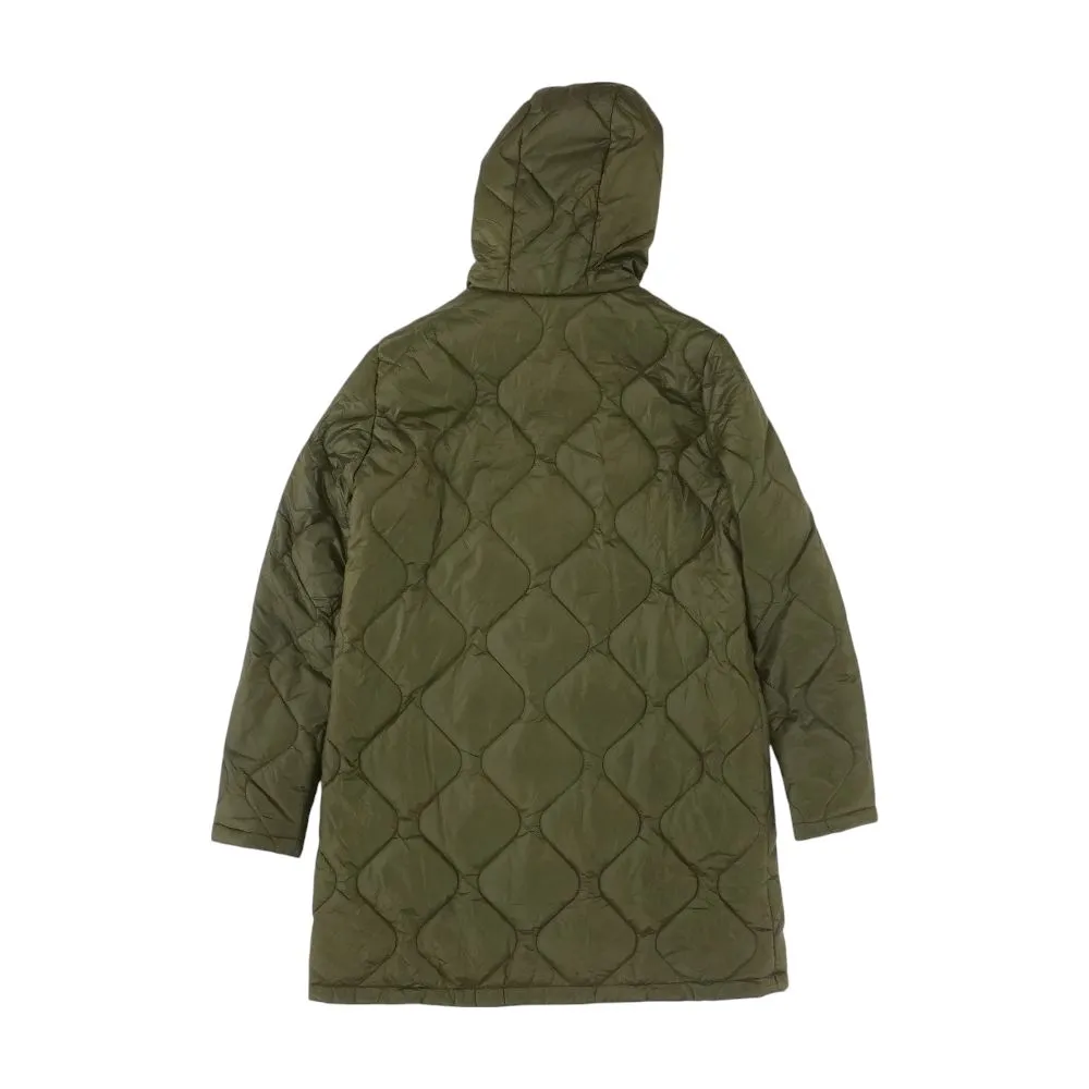 Green Solid Puffer Jacket