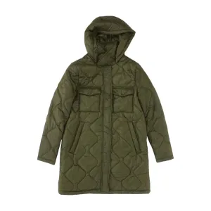 Green Solid Puffer Jacket