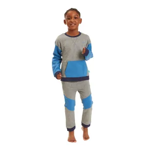 Grey & Blue Boys Lounge Set