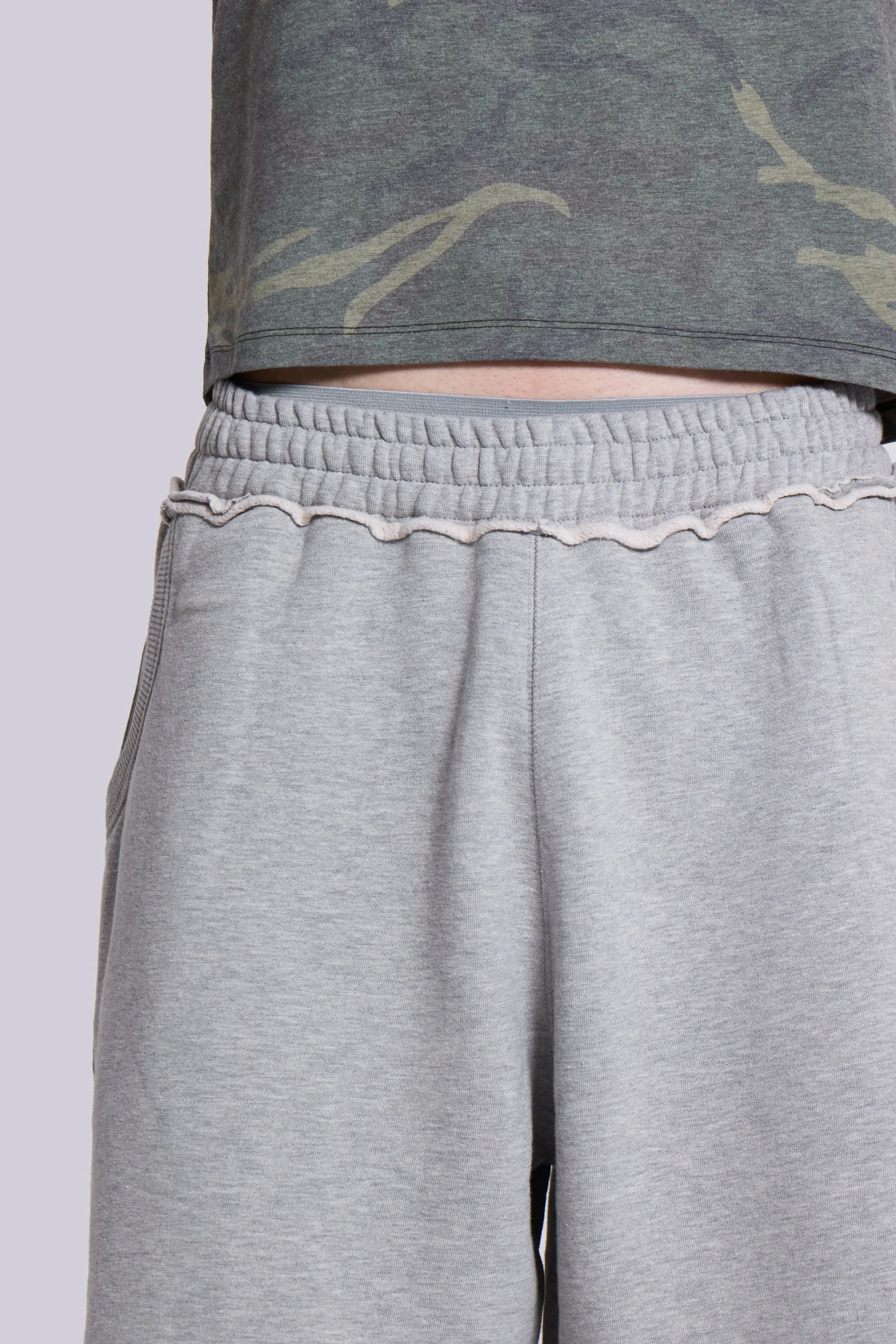 Grey Marl Monster Jogger Baggy Shorts