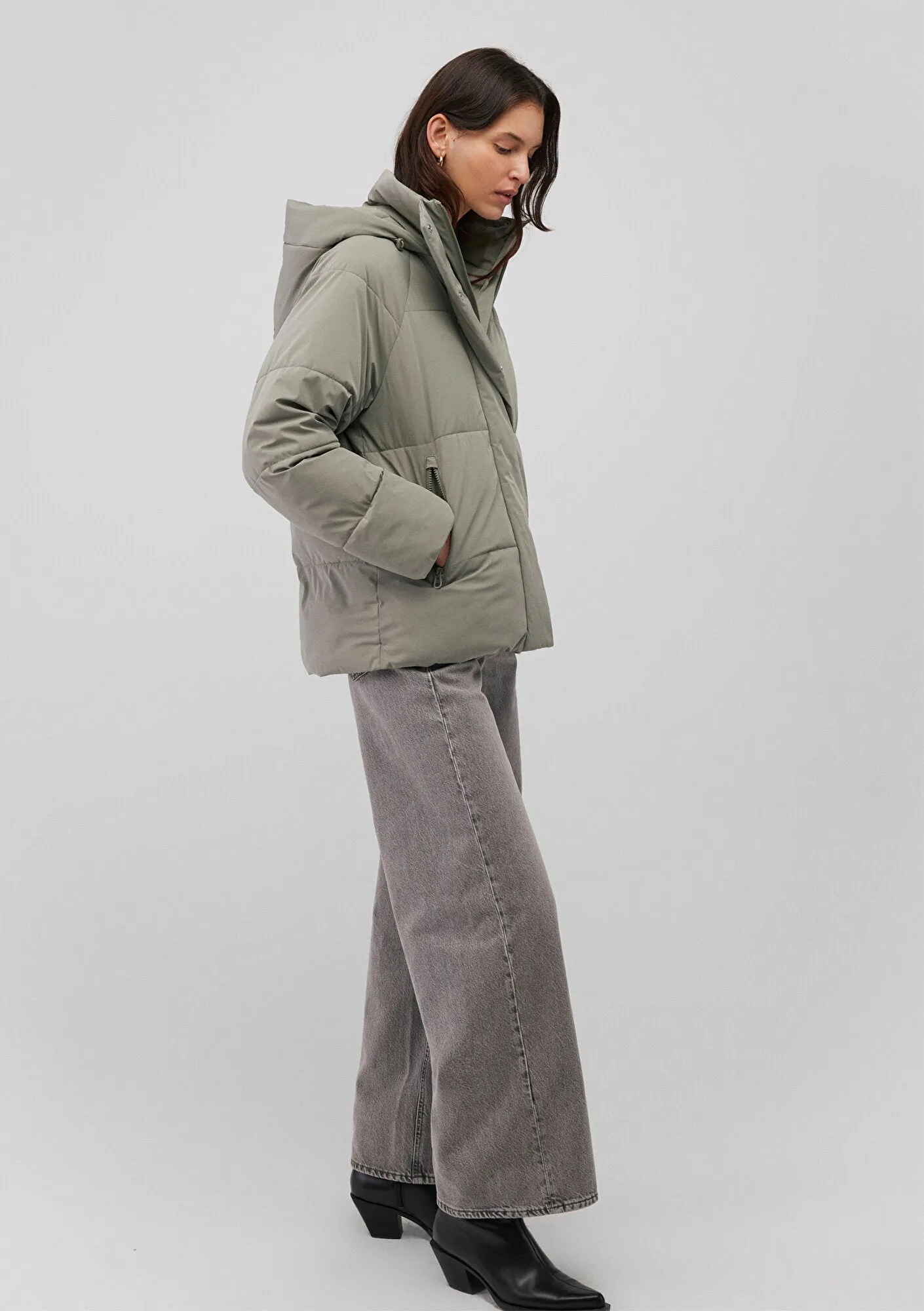 Grey Puffer Jacket
