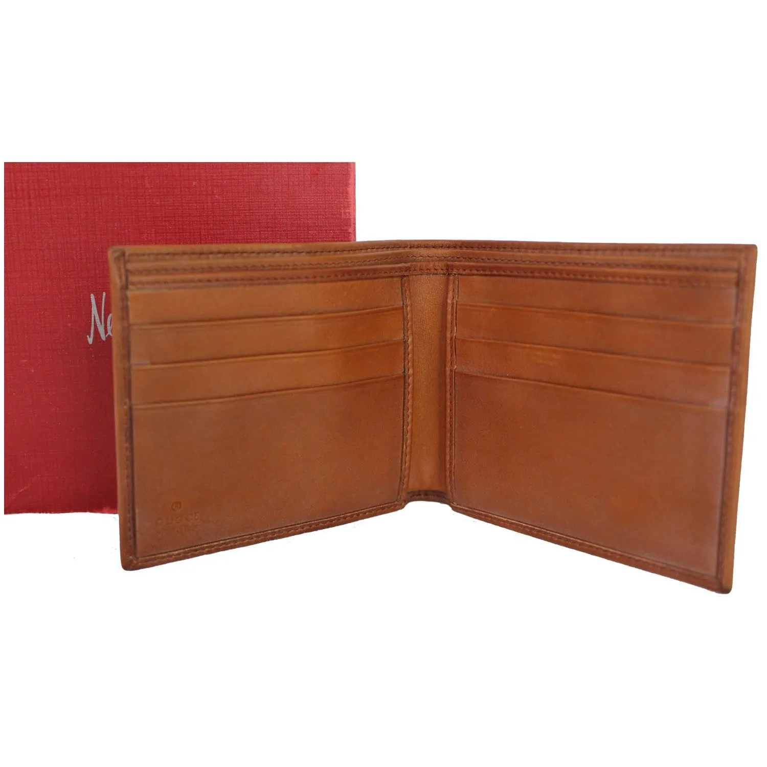 GUCCI Bifold Men's Leather Wallet Brown
