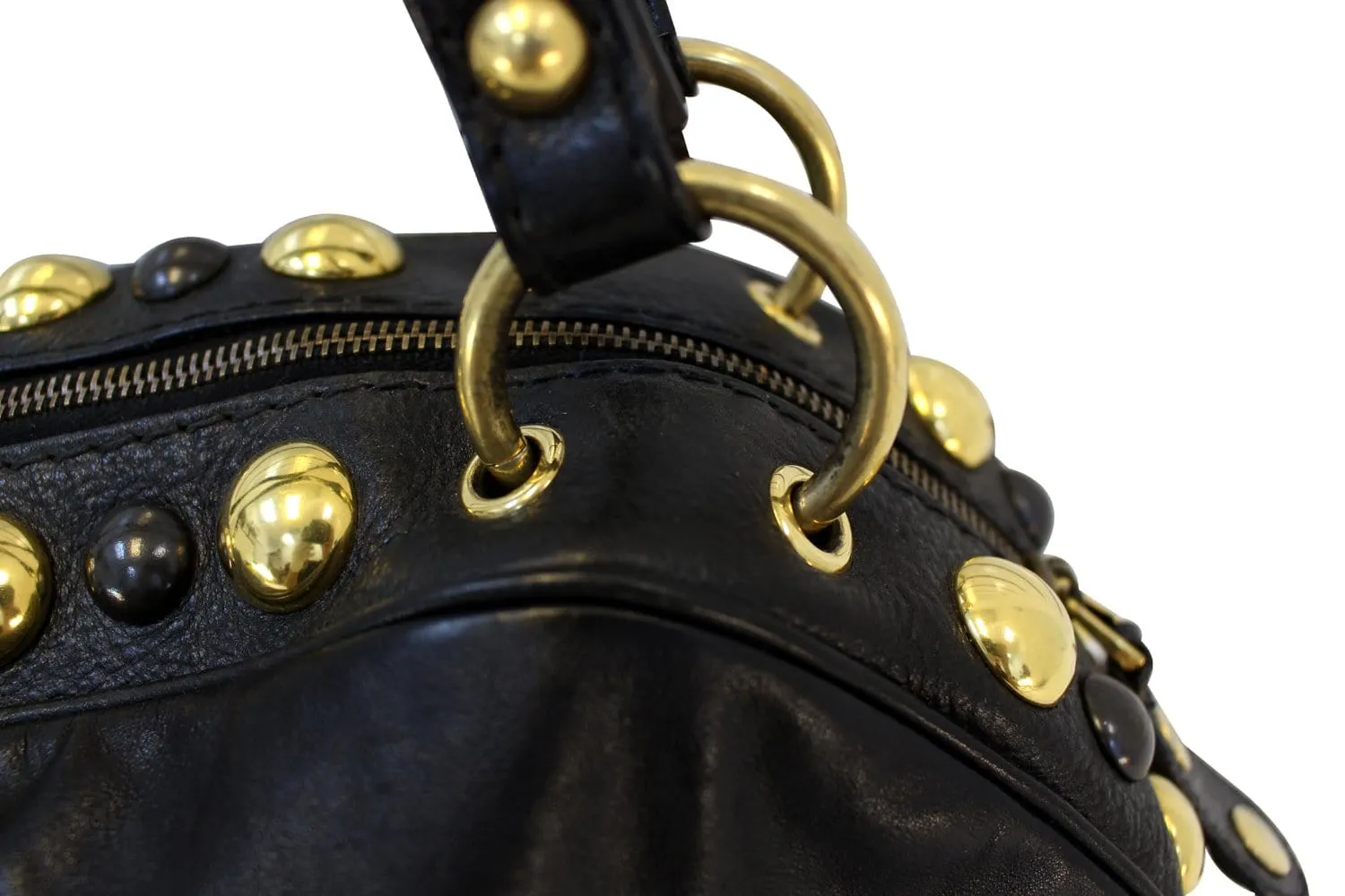 GUCCI Guccissima Black Medium Babouska Dome Shoulder Handbag