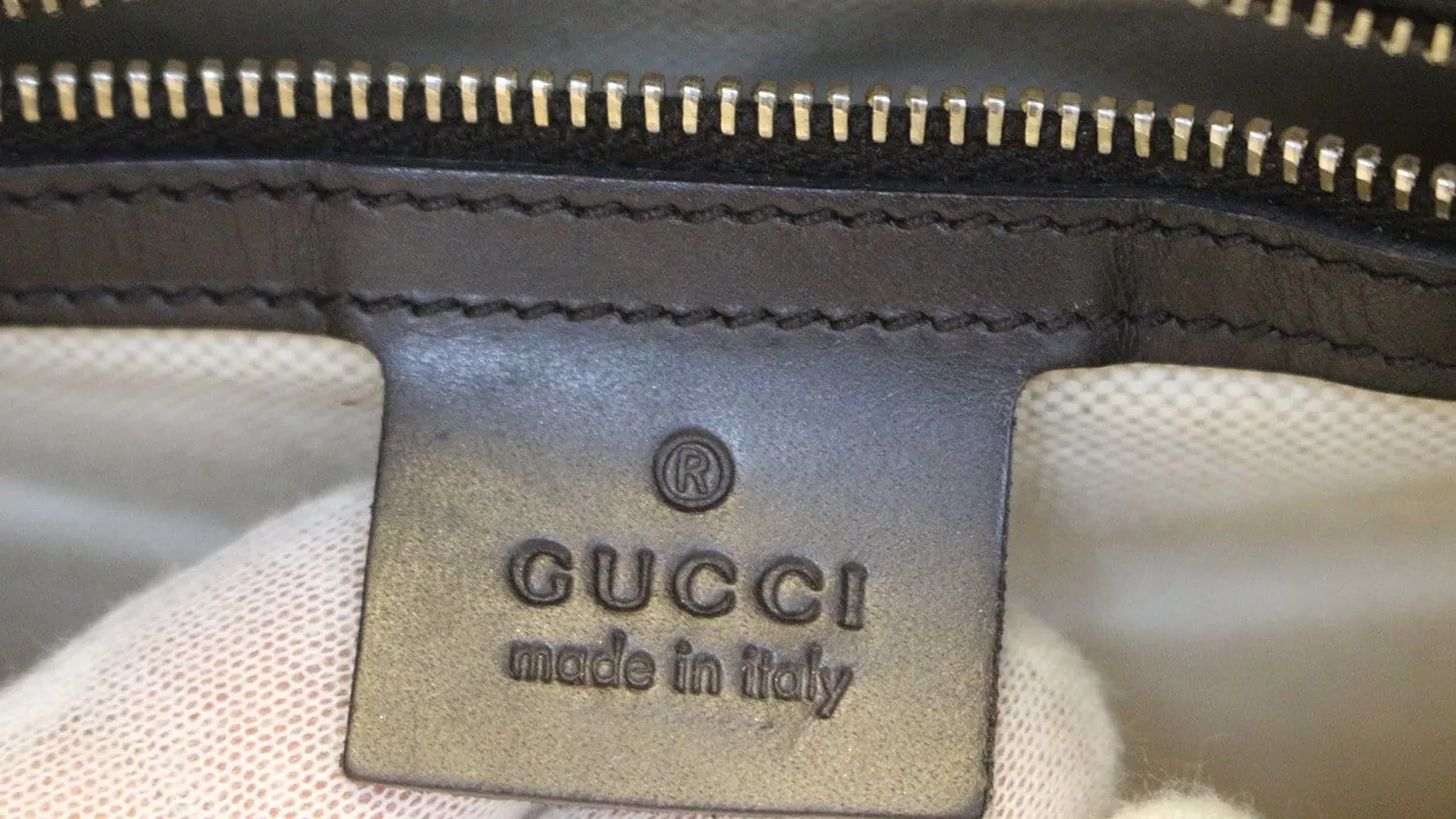 GUCCI Web Original GG Monogram Canvas Boston Beige Bag