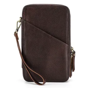 Handmade Leather Charger and Cable Organizer Bag Cord organizer Travel Zipped Leather Kit Full Grain Leather Travel Electronics Accessories Bag