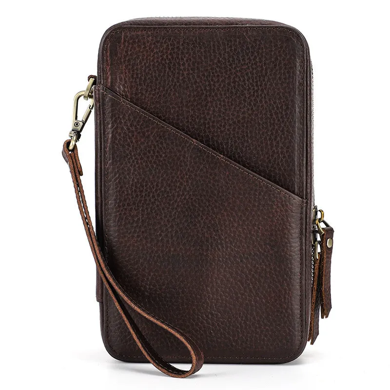 Handmade Leather Charger and Cable Organizer Bag Cord organizer Travel Zipped Leather Kit Full Grain Leather Travel Electronics Accessories Bag