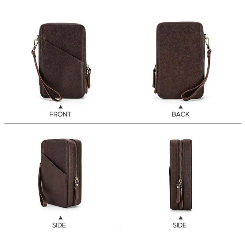 Handmade Leather Charger and Cable Organizer Bag Cord organizer Travel Zipped Leather Kit Full Grain Leather Travel Electronics Accessories Bag