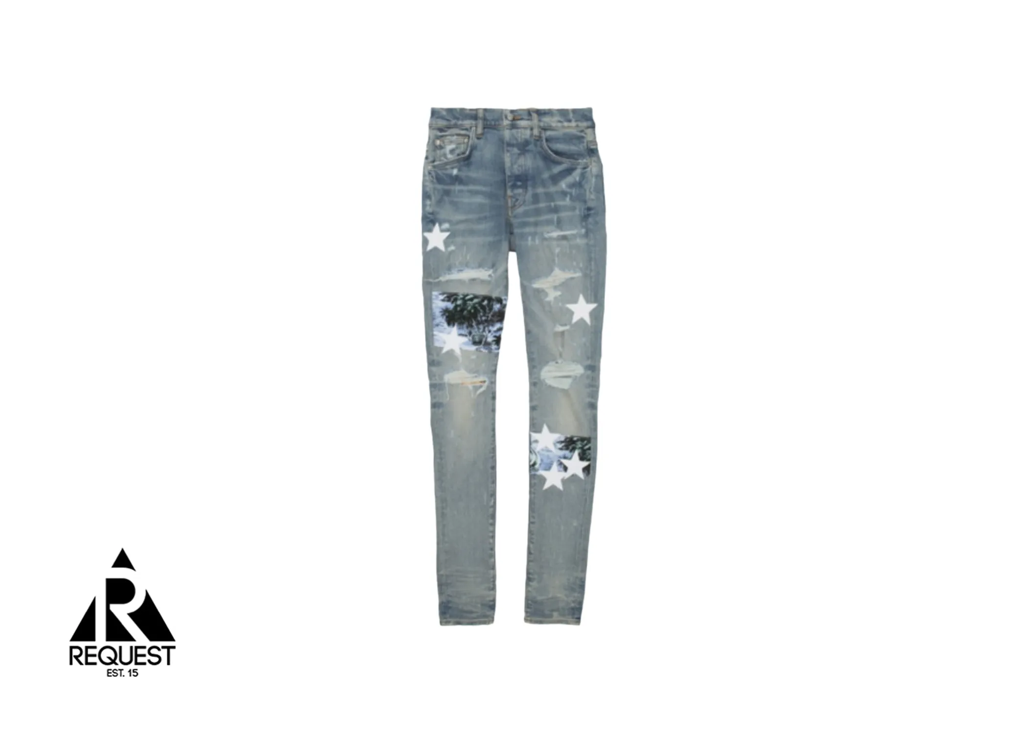 Hawaiian Art Patch Denim "Clay Indigo"