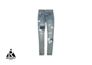 Hawaiian Art Patch Denim "Clay Indigo"