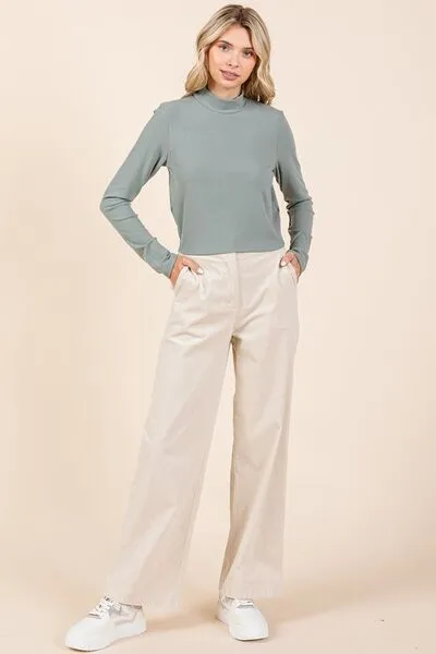 Hazel Blues® |  Mittoshop Corduroy Back Elastic Waist Pants