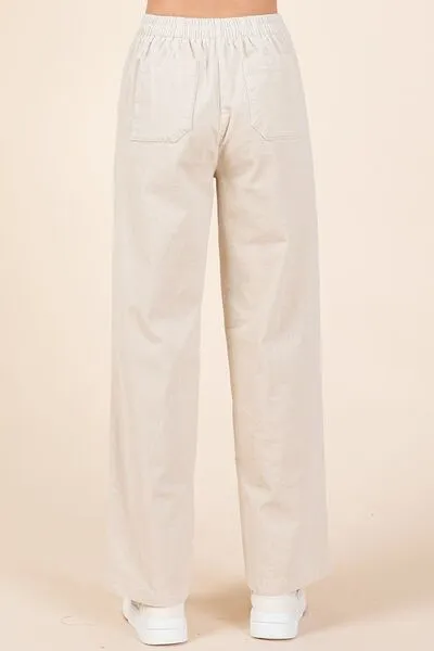 Hazel Blues® |  Mittoshop Corduroy Back Elastic Waist Pants