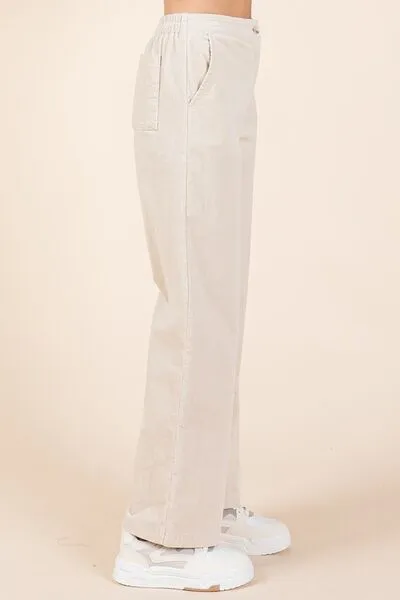 Hazel Blues® |  Mittoshop Corduroy Back Elastic Waist Pants
