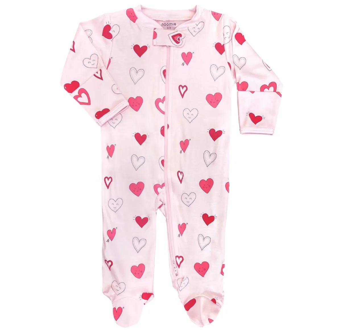 Hearts Zip Footie