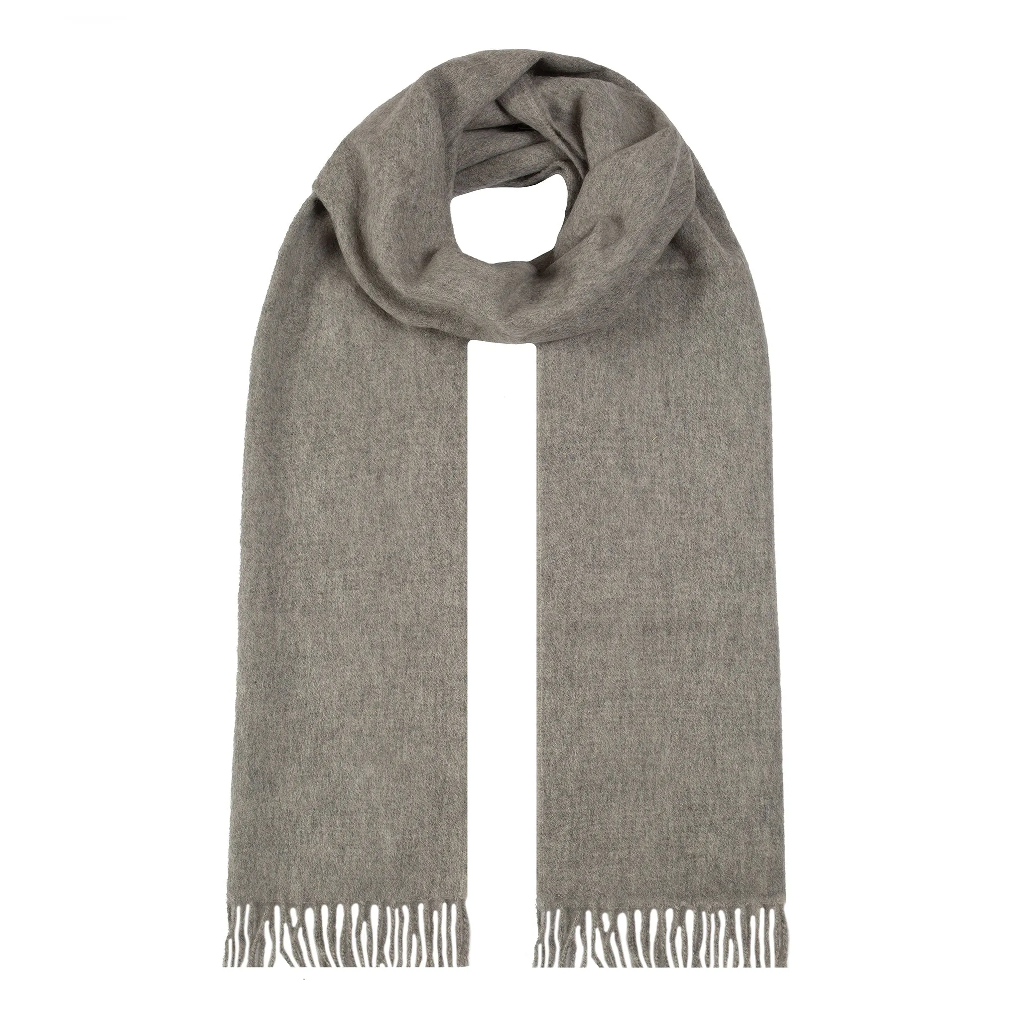 Heritage Large Plain Cashmere Scarf with Tassels and Gift Box