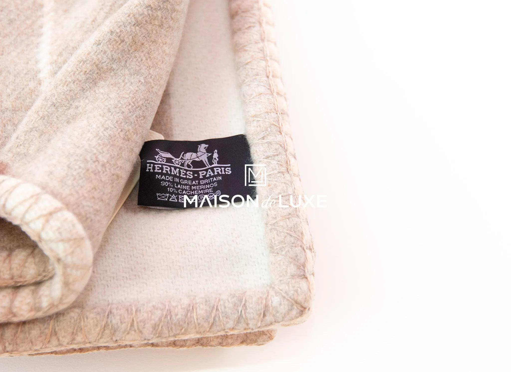 Hermes Camomille Beige Cashmere Avalon III Blanket