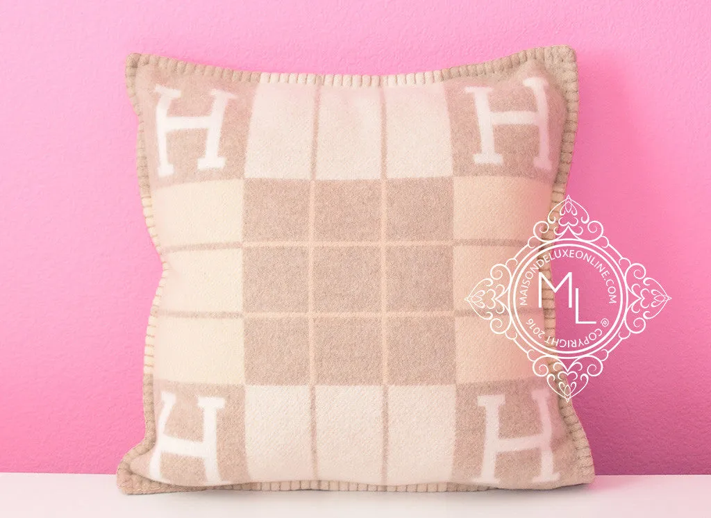 Hermes Classic Camomille Wool Cashmere Avalon III Cushion Pillow