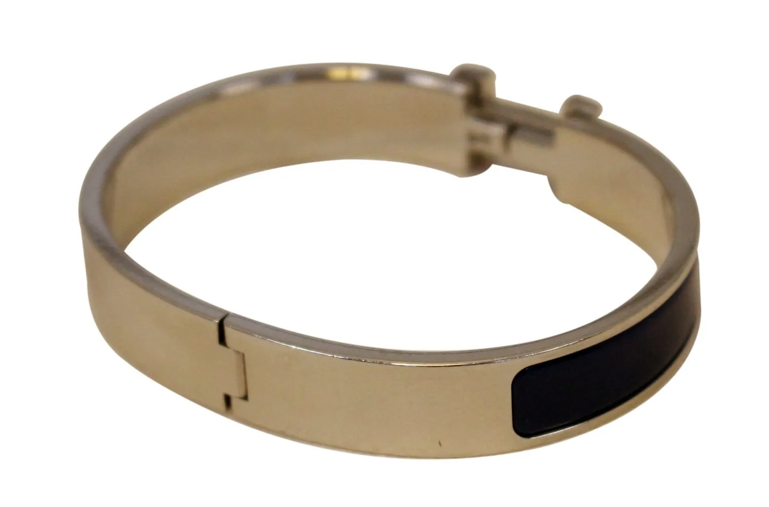 HERMES Clic H Bangle Metal Bracelet Blue