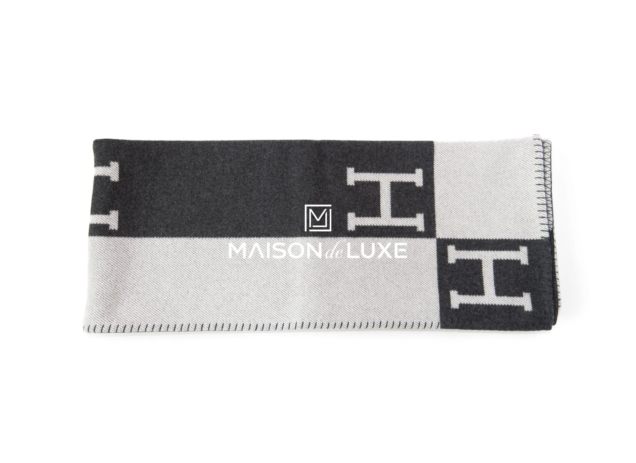Hermes Gris Fonce Cashmere Avalon Blanket