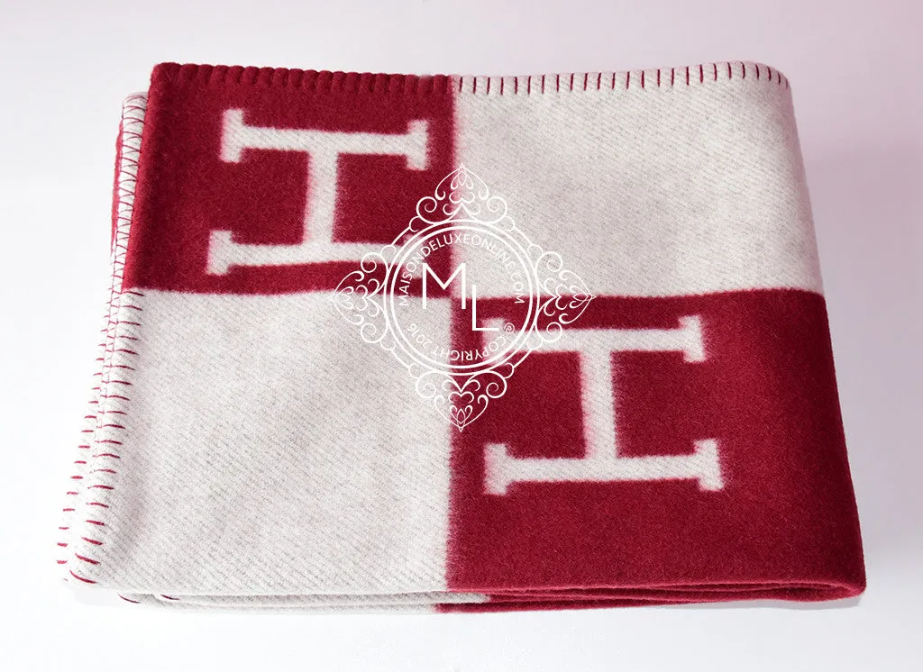 Hermes Large Rough H Wool Cashmere H Avalon Blanket