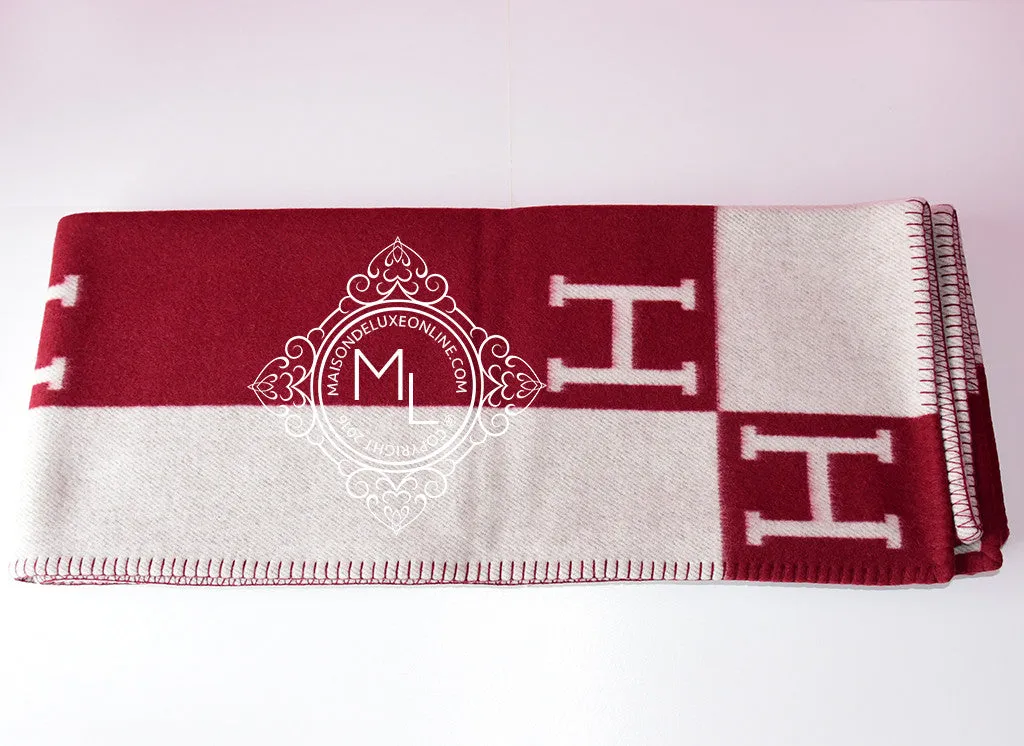 Hermes Large Rough H Wool Cashmere H Avalon Blanket