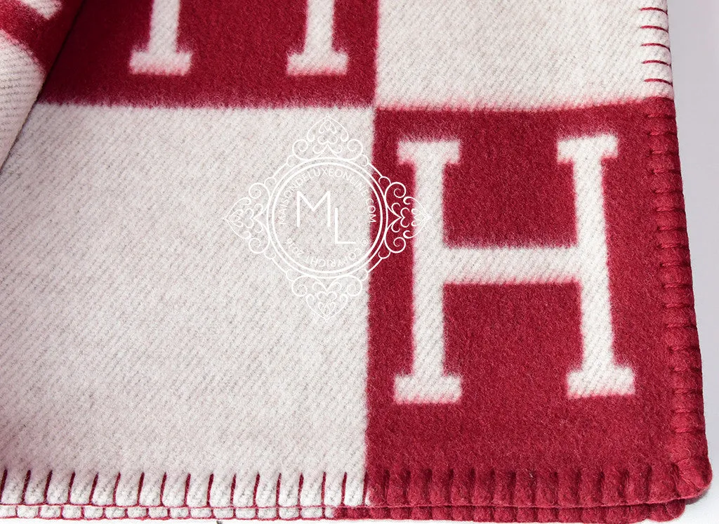 Hermes Large Rough H Wool Cashmere H Avalon Blanket