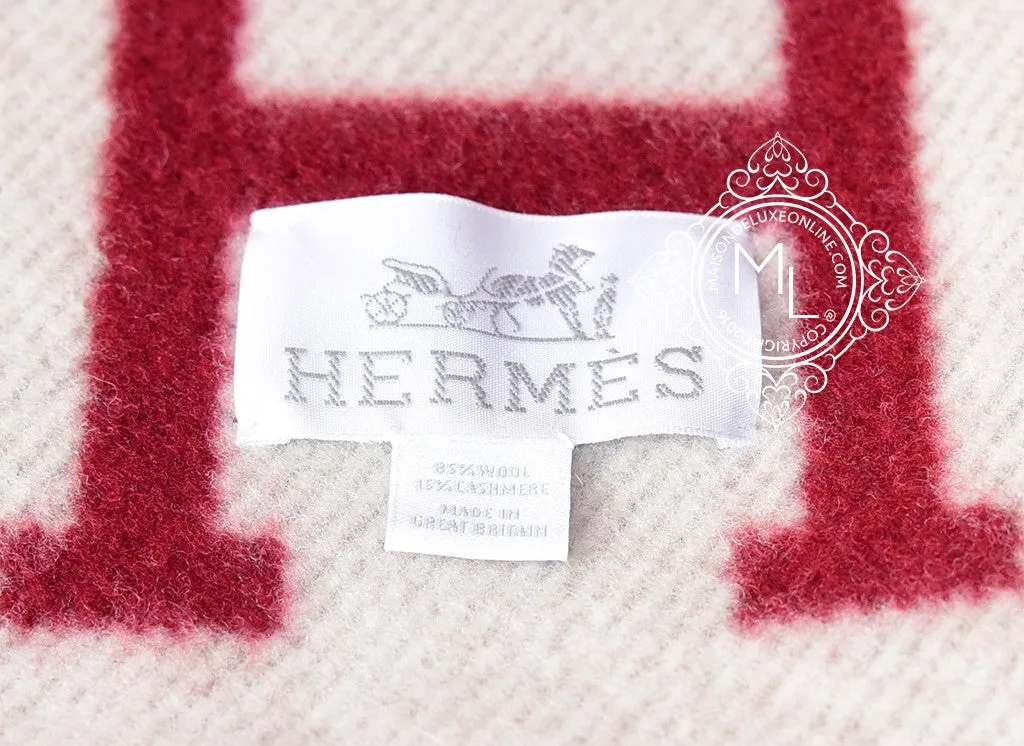 Hermes Large Rough H Wool Cashmere H Avalon Blanket