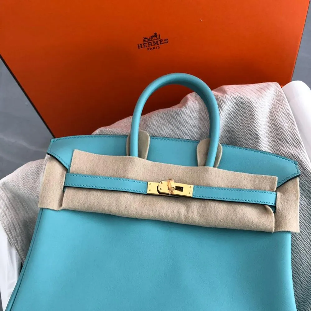 Hermès Birkin 25 Bleu Atoll Swift Gold Hardware GHW
